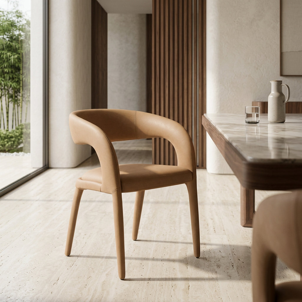 Freestyle Vegan Leather Dining Armchair, Tan