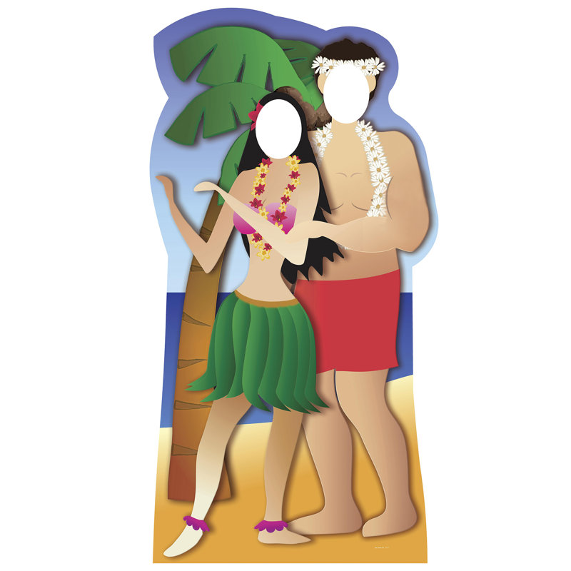Accroche en carton pour hawaii couple