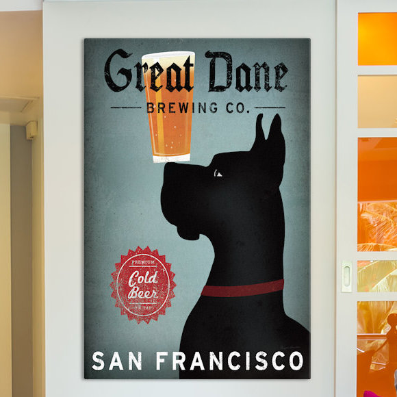 «Great Dane Brewing» par Ryan Fowler, affiche vintage sur toile tendue, H 26 po x l 18 po x P 1,5 po