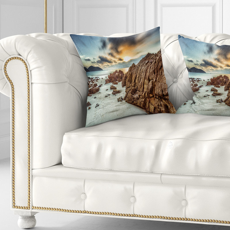 Coussin Quang Ninh, Vietnam - paysage imprimé, 16 po x 16 po, Coussin décoratif