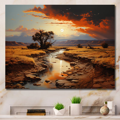 Coucher de soleil au clair de lune sur un paysage de canyon III - Canyon et désert