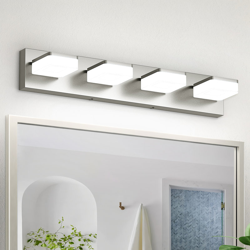 Luminaire de salle de bain à DEL Rahmone, haute transmittance et intensité variable avec tête rotative à 270 °, Nickel