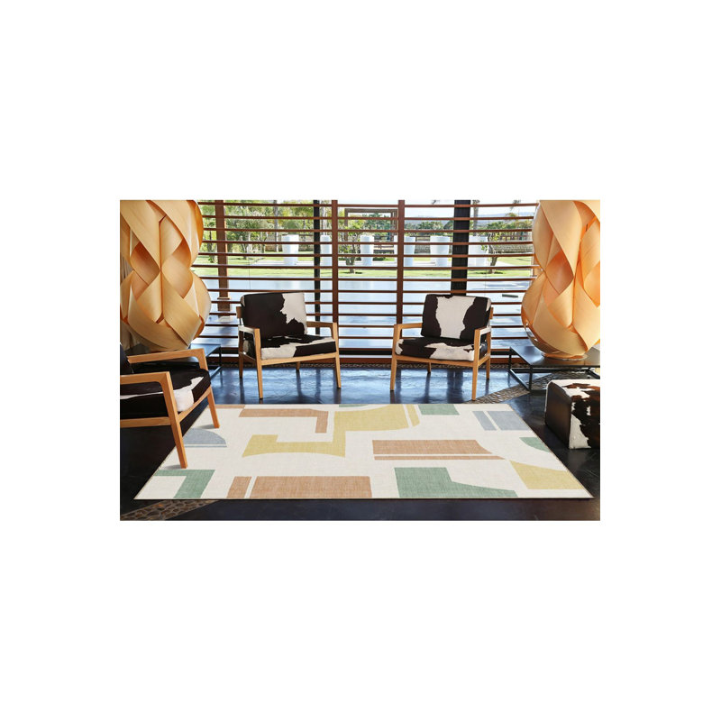 Tapis décoratif coloré à motif lavable, Sous-tapis carré 3 pi 3 po inclus