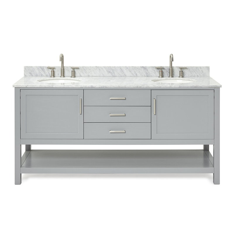 Bayhill 73'' W Double Vanity, 73", White, Oval