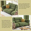 Canapé droit en chenille vert crème en tissu de style Mid-Century pour les petits espaces-129512850