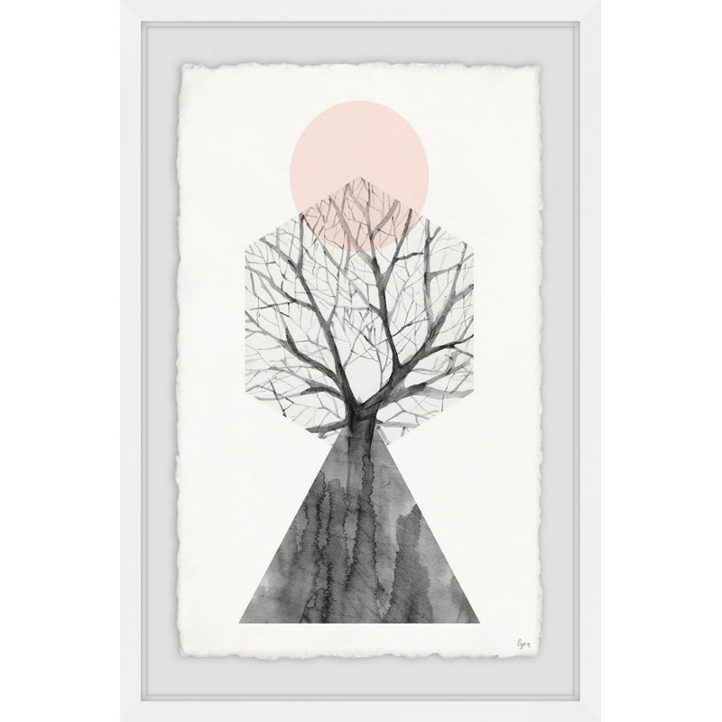 Three Worlds 1 Piece Single Picture Frame Painting, 61 cm H x 41 cm W x 4 cm D, White Framed with Deckled Edges