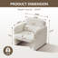 Fauteuil d'appoint en velours beige de 33,86 po de largeur avec coussin lombaire pour petits espaces (ensemble de 2)-1763515614
