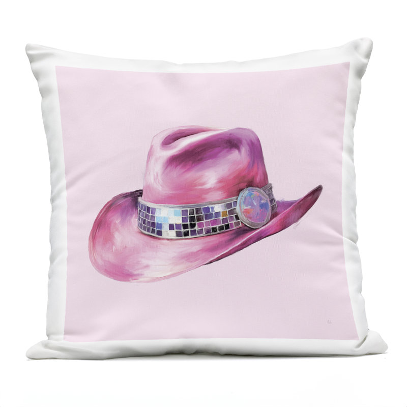 Coussin d'extérieur imprimé chapeau de cow-boy Disco, par Sarah Adams