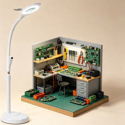 Lampe sur pied professionnelle à loupe avec lentilles 10X et 30X, 2 500 lumens à DEL, col-de-cygne flexible et gradation continue pour les esthéticiennes, les cils, les tatoueurs, les artisans et le travail détaillé