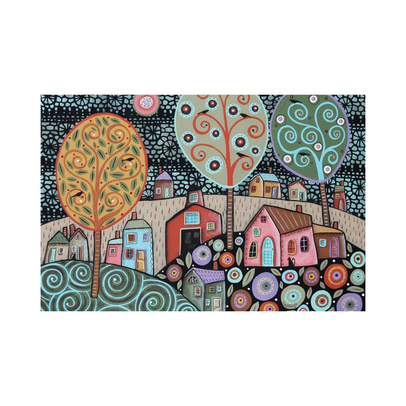 Two Cats Village I by Karla Gerard - Wrapped Canvas Gallery-Wrapped Canvas Giclée, 20.32cm H x 20.32cm W
