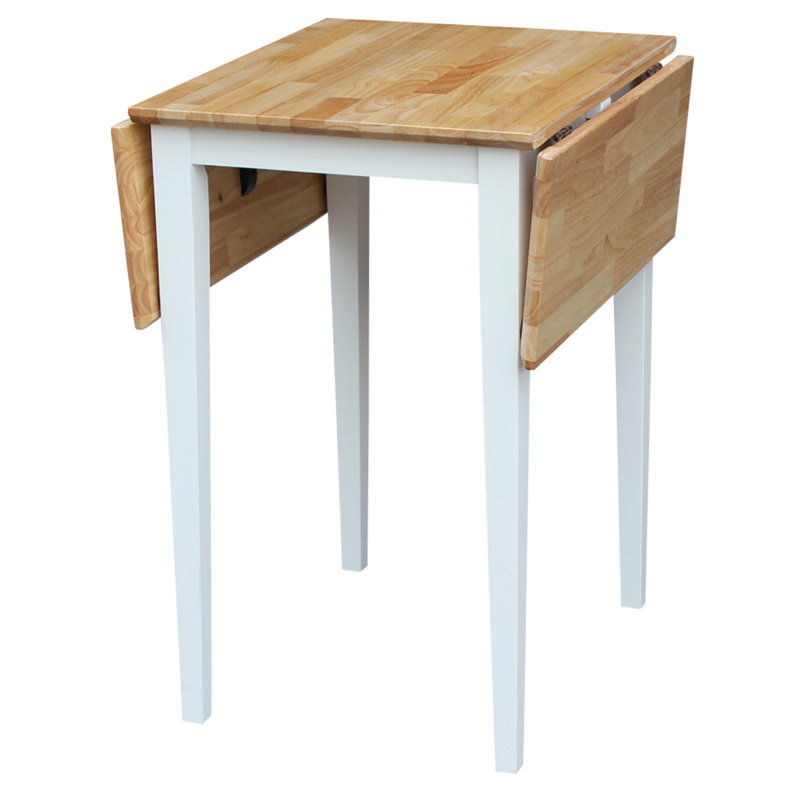 Table de salle à manger à rallonge en bois massif à abattants Maner, Blanc/naturel