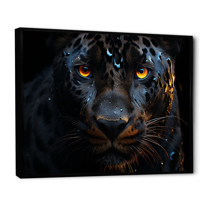 «Dynamic Black Panther Spirit II» sur toile, Cadre flottant noir, H 24 po x l 32 po x P 1 po