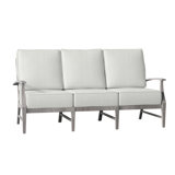 Croquet 75.75" Wide Outdoor Teak Patio Sofa with Cushions
