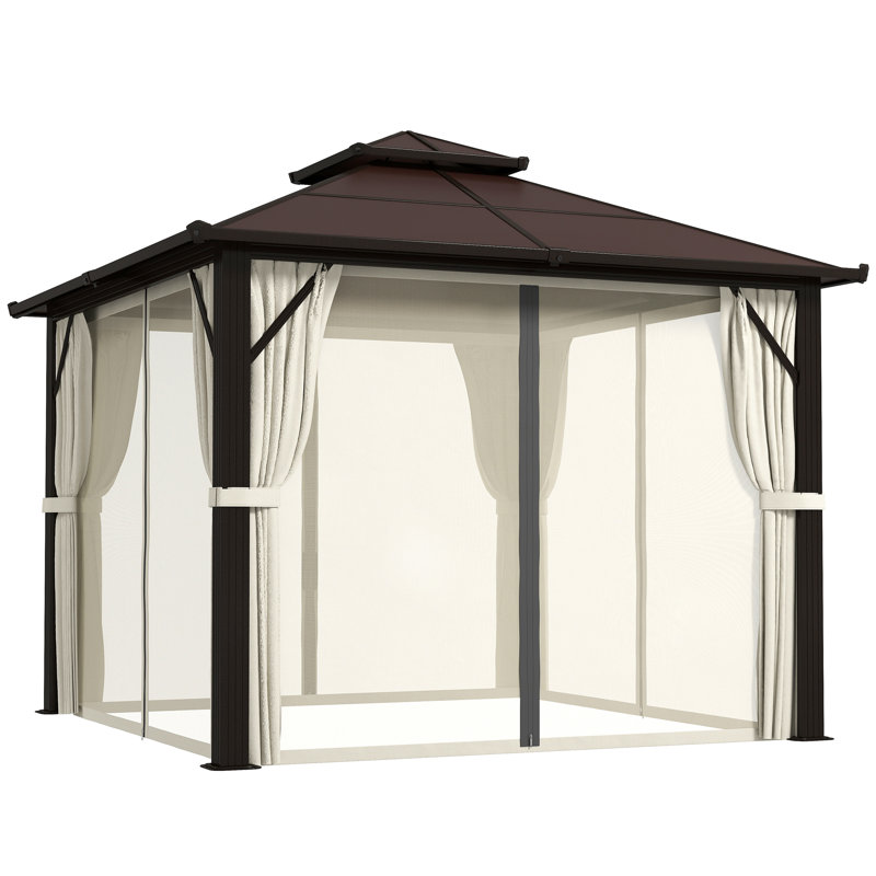 25 Ft. W x 25 Ft. D Aluminium Hardtop Gazebo, Brown