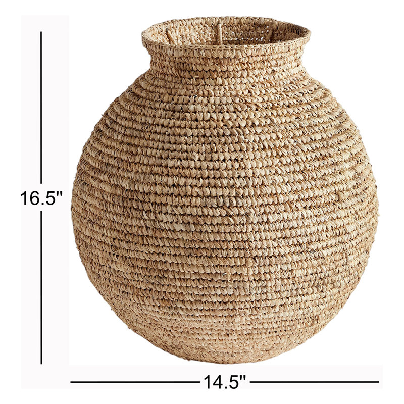 Remi Woven Vase Small, 16.50" H x 14.50" W x 14.50" D
