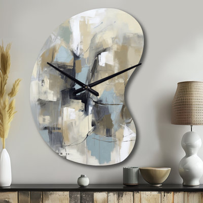 Horloge murale beige et grise