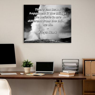 ArtsyQuotes Gallery Wrapped Canvas By Freya Stark: "There can be no happiness if the things we believe in are different from the things we do."