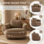 Fauteuil demi-tonneau pivotant à 360 ° 38,2 po avec coussin décoratif inclus-694470127