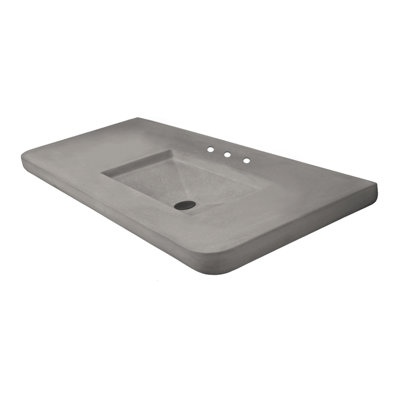 Newterra Concrete Handmade Rectangular Console Bathroom Sink