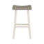 Ensemble de 2 tabourets de bar au design transitionnel, meubles en bois d'hévéa blanc et café-71727208-71727215