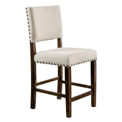 Kalista Brown Cherry/Ivory Fabric Counter-Height Side Chair ( Set Of 2)