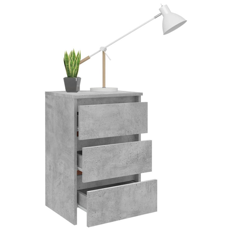 Cowlic Bed Cabinet 40x35x62.5 cm Engineered Wood, Concrete Grey, 1