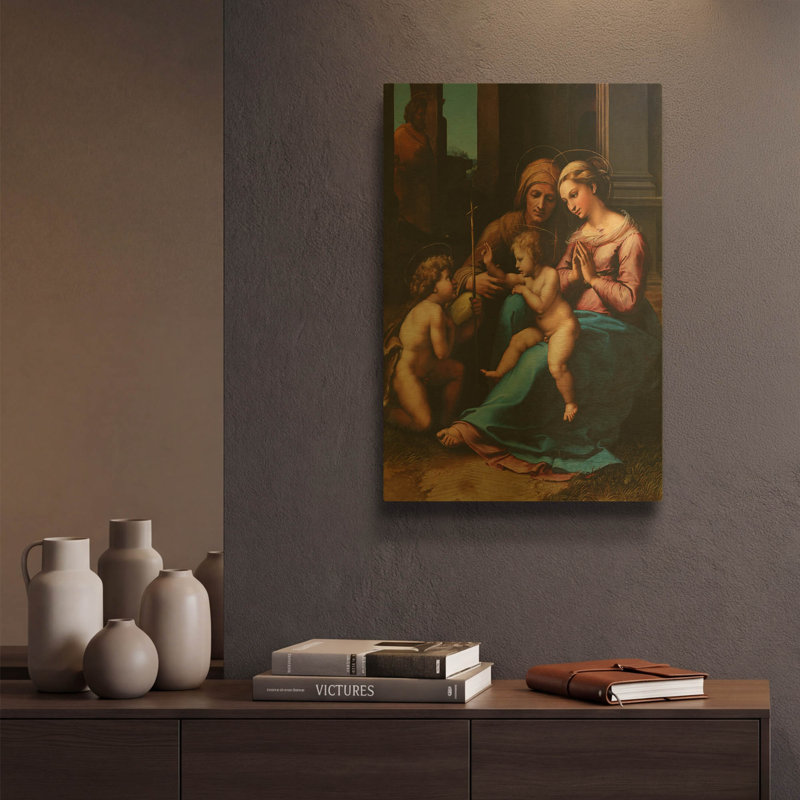 «Madonna of Divine Love» par Raphael, art mural en métal doré, 12 po x 16 po, 12 po x 16 po