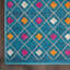 Tapis bleu à motif géométrique Gillsville-1750588985