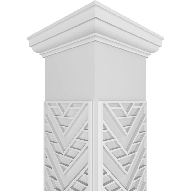 Gilcrest carré non effilé avec colonne toscane et base toscane, H 120 po x l 9,625 po x P 9,625 po