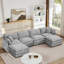Canapé modulaire moderne en forme de U, chenille confortable et spacieux