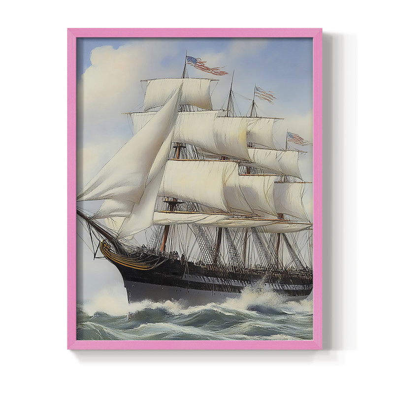 NAUTICAL Series LX, reproduction encadrée - bois massif, H 30 po x l 24 po, Rose
