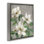 Magnolias ivoire sur cadre flottant gris, design par Sally Swatland