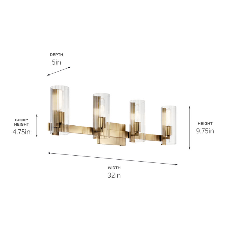 Timarah 4 - Light Dimmable Vanity Light, Champagne Bronze
