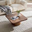 Table basse carrée avec parquet à chevrons en noyer - Assemblage requis