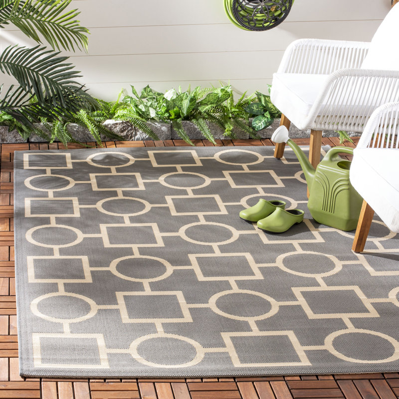 Tapis gris / beige Arneshia, Rectangle 4 pi x 5 pi 7 po