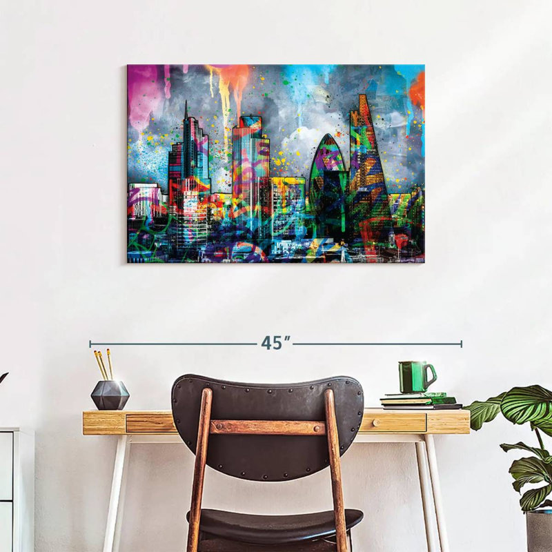 London CBD Paint Splash, H 24 po x l 36 po x P 1,25 po