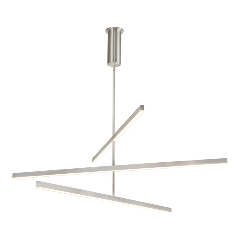 Vega 3 - Light LED Pendant, 16.5" H x 56" W x 56" D, Brushed Nickel