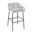 Tabourets de bar gris en corde tressée pour terrasse, parfaits pour un couple. Sièges fonctionnels pour profiter du jardin et de la piscine. Confortables et aérés, ils sont dotés d'une base en métal et offrent deux options pour des moments conviviaux en extérieur. Design respirant et stable.