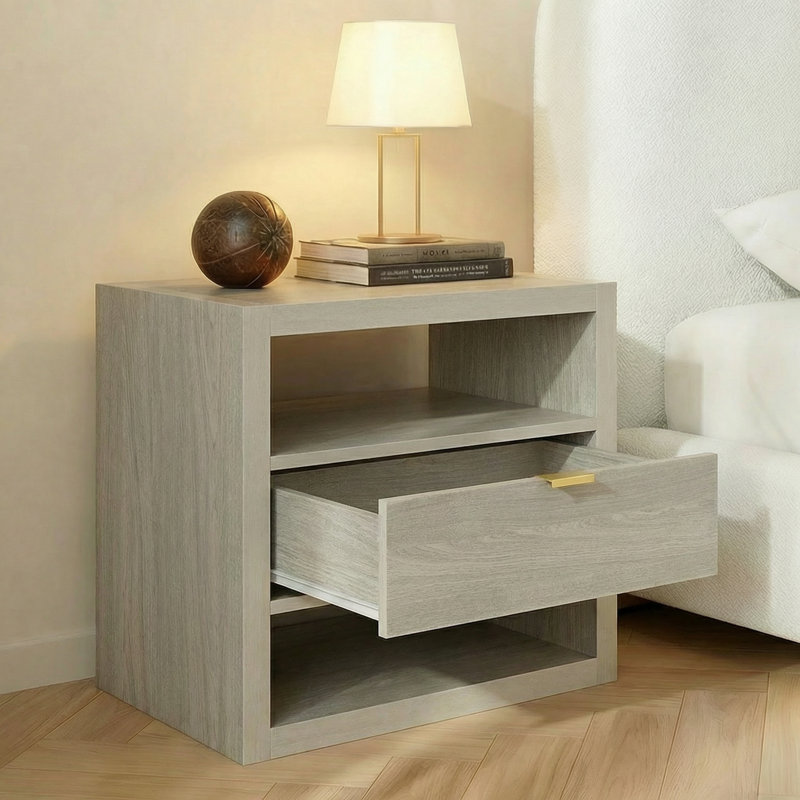 Table de chevet Hanzel, Blanc