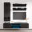 Leung 63" Modern Floating Wall Mounted Entertainment Center with 16-Color LED Lighting, High Gloss Finish-614220603