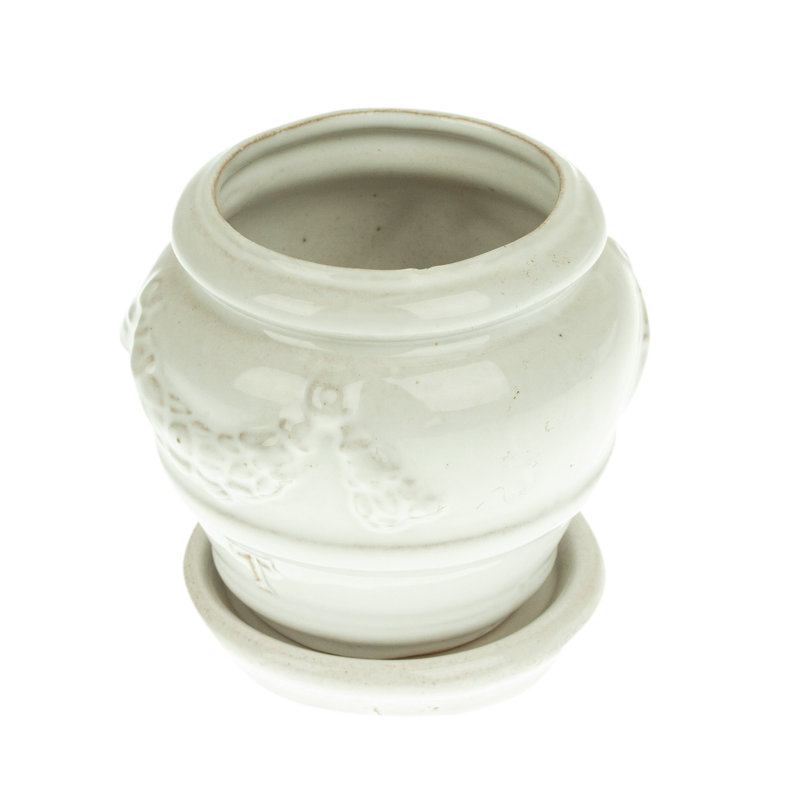 Pot à fleurs en céramique Wilen, Blanc, H 3 po x l 3,30 po x P 3,30 po