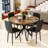 38.5" Round Dining Table Modern Style Kitchen Table With MDF Table Top And X-Shaped Pedestal Metal Legs, Small Circle Dining Room Leisure Table End Table For Home Office Conference, 2 To 4 People-1202602106