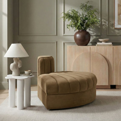 Fauteuil d'angle rembourré en tissu de performance Rummi