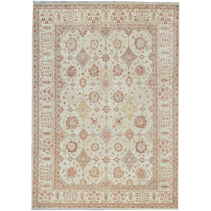 Ziegler One-of-a-Kind Hand-Knotted High-Quality Ivory/Red/Yellow Area Rug