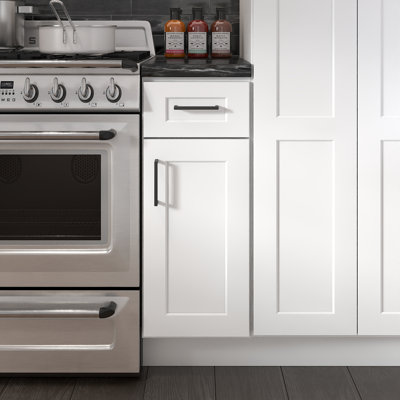 Armoire de cuisine à 1 porte avec tiroir Shaker Furinno, prête à assembler, P 24 po x l 12 po x H 34,5 po, blanc