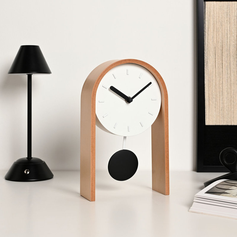 Analogue Quartz Movement / Crystal Tabletop Clock, Brown/White