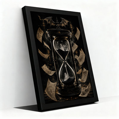" Ornate Hourglass Containing Ghosts With Floating Halloween " Painting Print