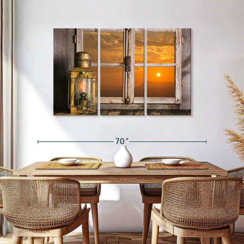 Senne Copper Lantern By The Window, 36" H x 57" W