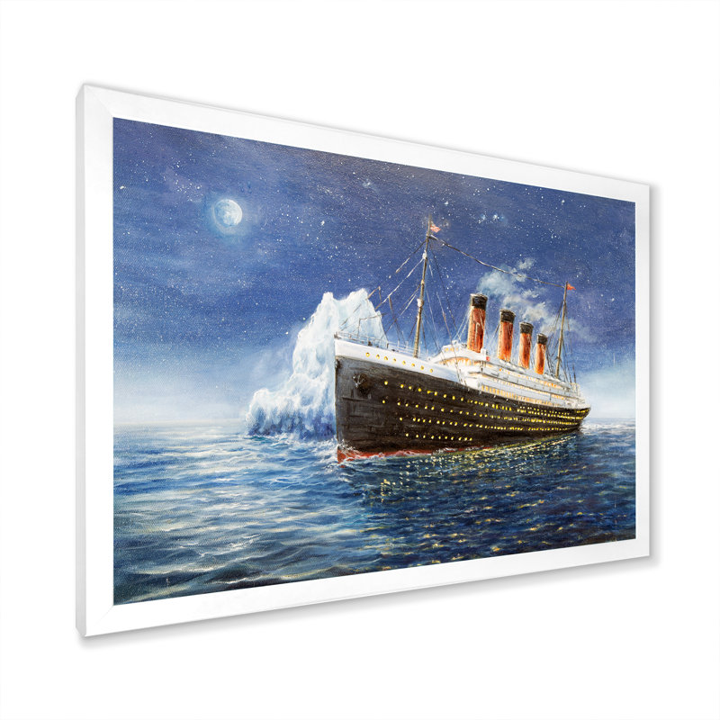 Titanic - reproduction sur toile, H 8 po x l 12 po x P 1 po, Toile blanche avec cadre photo