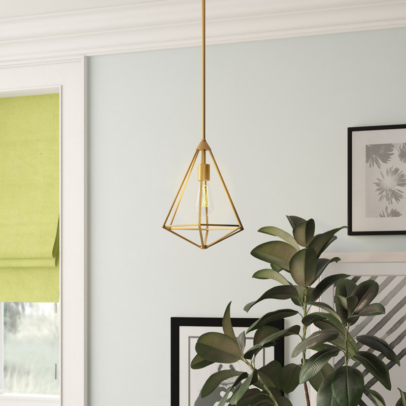 Luminaire suspendu géométrique 1 lumière Durant, Laiton vieilli